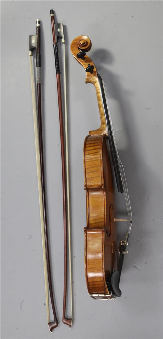 A violin with two-piece back 22.5in.